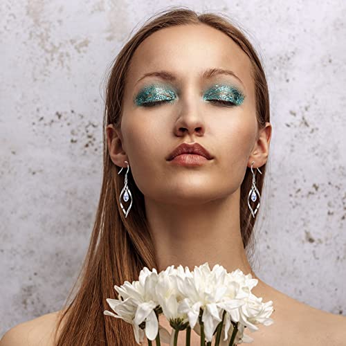 Silver Dangle Earrings For Women Drop Earrings Dangling Earrings Teardrop Earrings For Women Dangly Earrings (Coloredcrystals) #TOP4