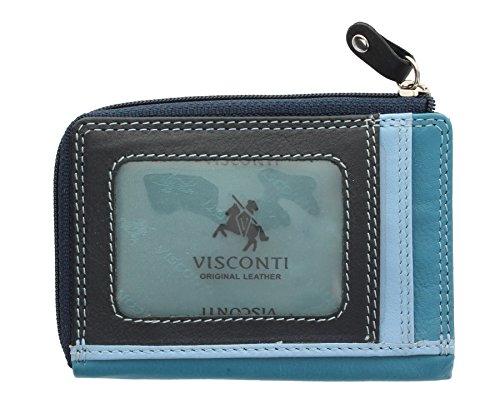 VISCONTI Colección Rainbow PHI PHI Monedero Delgado de Tarjetas de Crédito RB110 Azul Multi
