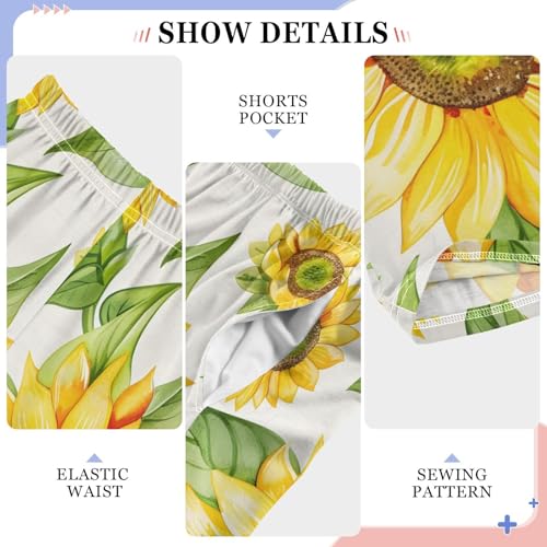 Yellow Sunflower Flower Pajama Pants Long Sleep Pant Soft PJ Bottoms Sleepwear4