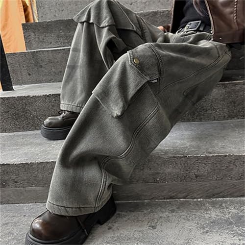 Girls Wide Leg Denim Cargo Pants Fashion 𝐘2K Denim Trousers with Multi-Pocket Causal Baggy Hip Hop Work Jeans4