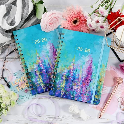 2025-2026 Academic Planner with Tabs, Weekly & Monthly Views - Oil Painting Cover - Hardcover