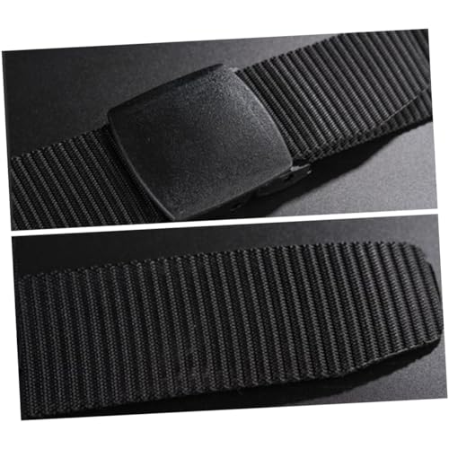 Homoyoyo 2pcs Men Canvas Belts Lightweight Nylon Casual Belt with Durable Plastic Buckle for Outdoor Activities Comfortable and Breathable Design for Jeans and Casual Wear Black4