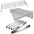 QuliMetal Stainless Steel Warming Rack, 19.5" 9MM 304 Stainless Steel Cooking Grates and SUS304 24.5" Flavorizer Bars for Weber Genesis 300 Series Grills with Side Controls Knobs