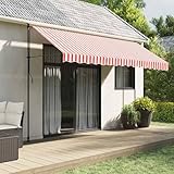 Farbe: Rot und Wei?Material: 100% Polyester mit PU-BeschichtungMarkisentuch-Ma?e: 380 x 295 cm (L x B)Passender Markisenrahmen: 4 x 3 m (L x W)UV-best?ndig, wetterfestWasserabweisendSchmutz- und staubabweisendRahmen nicht im Lieferumfang enthaltenKinder sollten beaufsichtigt werden, um sicherzustellen, dass sie nicht mit dem Ger?t spielen