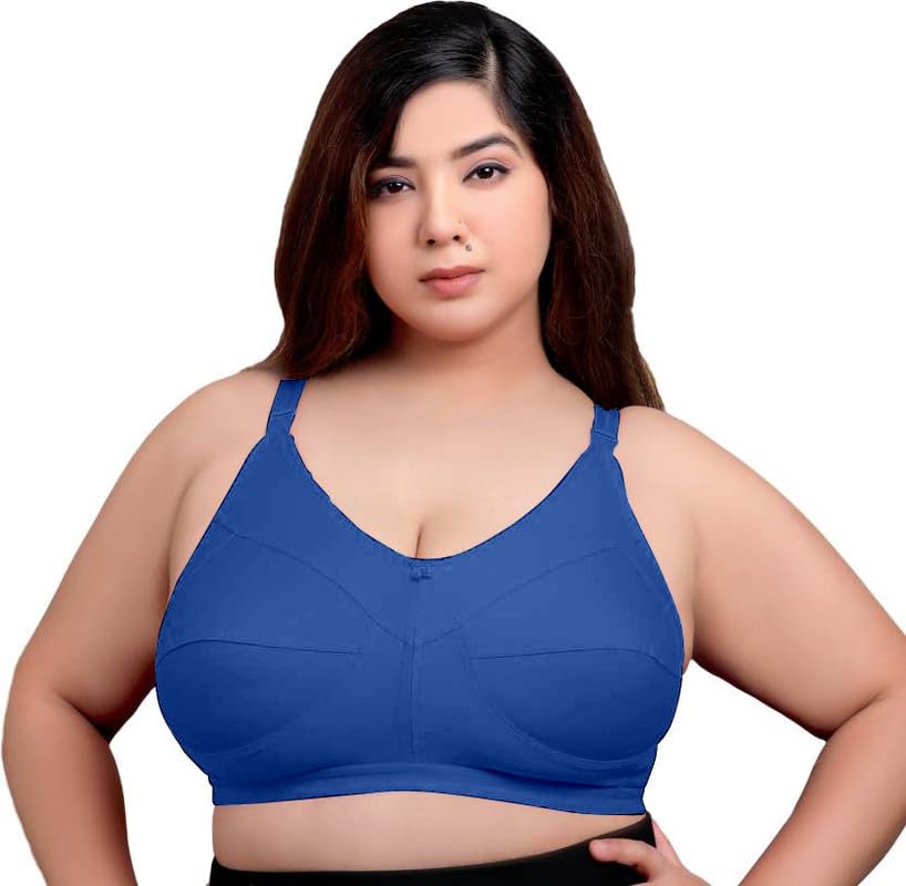 Image of Regular & Plus Size Women Full Coverage Cotton Broad Belt Bra, Women's Full Figure Magic Lift Plus Size Seamless Wire Free Back Close Bra.