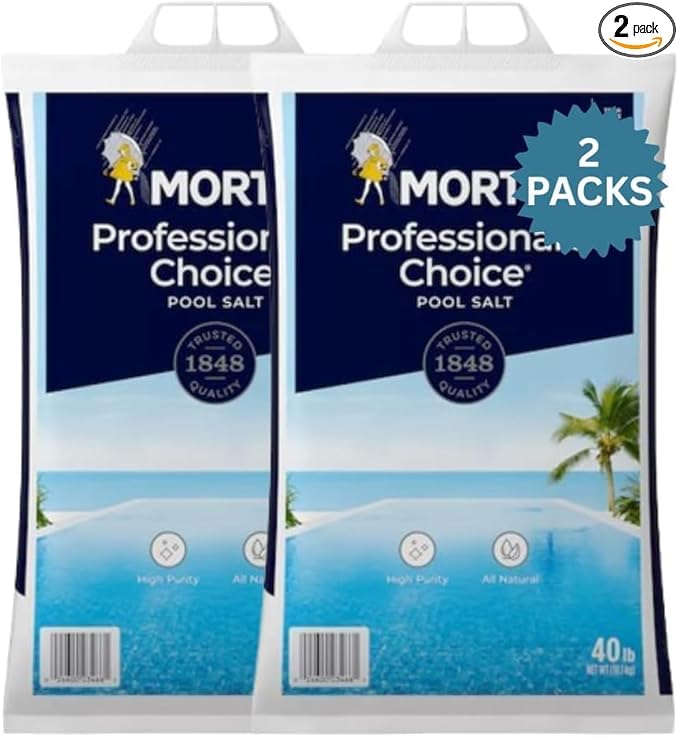 (2 Pack) Professionals Choice Pool Salt - All Natural - Fast Dissolving Formula for Saltwater Pools 40lb Bags. Conveniently Delivered!