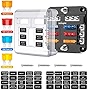 Nilight 6 Way Blade Fuse Block 6 Circuits with Negative Bus Fuse Box Holder with LED Indicator ATO/ATC Fuse Panel Waterproof Cover for 12V Automotive Cars Marine Boats,RVs,Trailers,2 Years Warranty