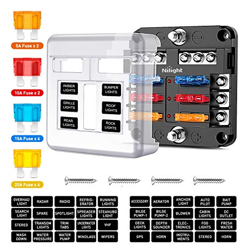 Nilight 6 Way Blade Fuse Block