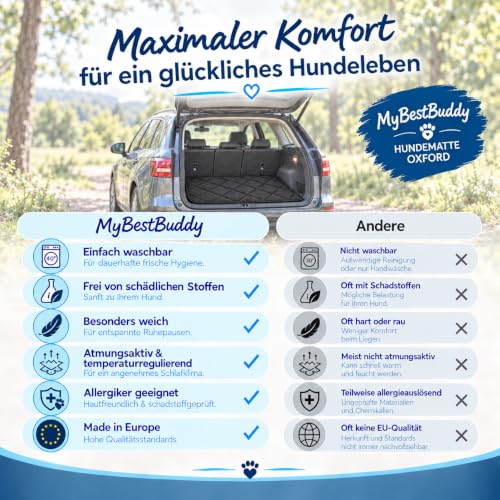MyBestBuddy Hundematte Oxford wasserfest 140x100 cm XXL, Outdoor, schmutzabweisend und 40°C waschbar - Hundebett für sehr große Hunde, 140 x 100 cm