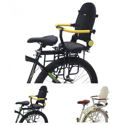 Zekono自転車チャイルドシート 後ろ ベビー後部座席 軽量で持ち運びが簡単、背もたれの調節が可能、子供乗せ 取り付け簡単、幼児、 多機能 取り外し可能な子供用 (A9型 座れる・寝られる折りたたみ式リアシート【ブラック】,XS)
