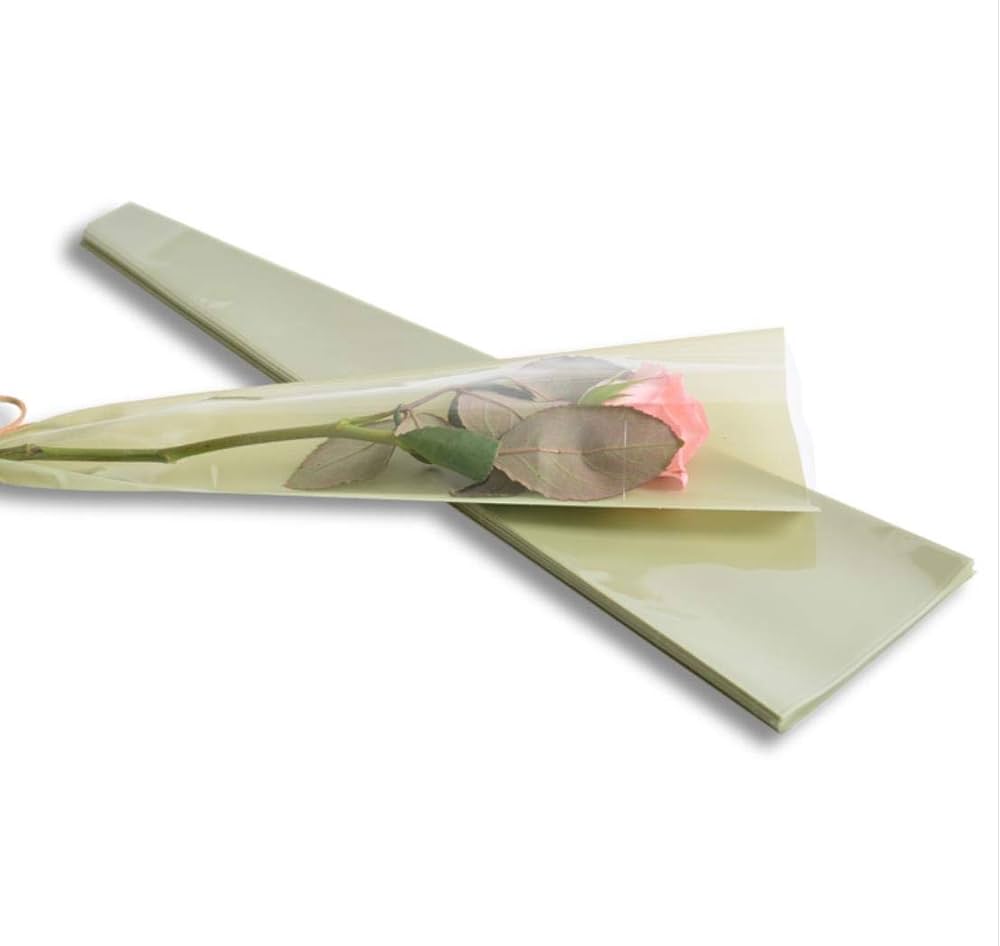 フラワー ラッピング バッグ 一輪用 花 100枚 セット (グリーン) 61SRkpLqERL._AC_UL210_SR210,