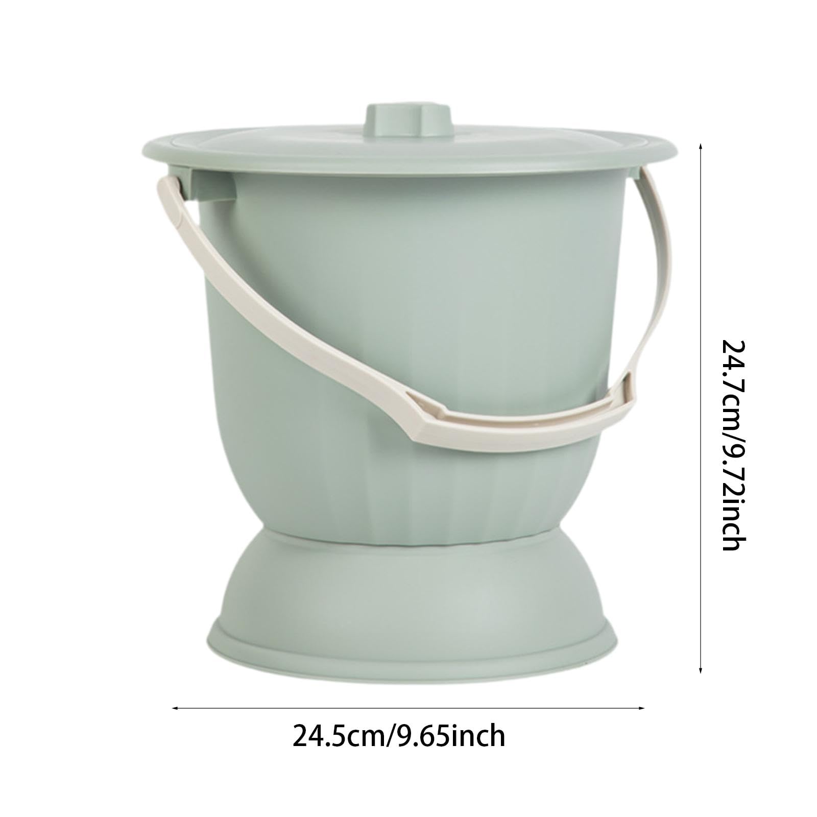 Fenteer Vasino Secchio Sputacchiera con Coperchio Vasino Padella Portatile per Bambini Adulti, Verde
