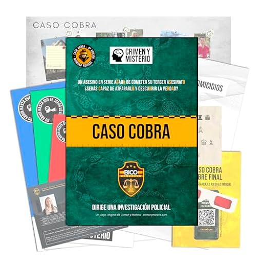 CRIMEN Y MISTERIO - Caso Cobra | Juego de Mesa Estilo Escape Room en casa | Resuelve el Caso de un Asesino en Serie | Edición Premium en español | Ya disponible en tu tienda friki favorita! En mundofriki.es!