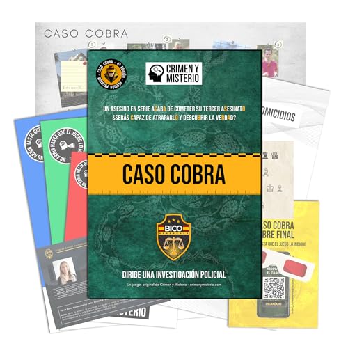 CRIMEN Y MISTERIO - Caso Cobra | Juego de Mesa Estilo Escape Room en casa | Resuelve el Caso de un Asesino en Serie | Edición Premium en español