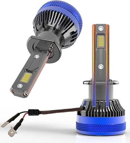 Bombillas LED H1LL H1LL Super Bright 110W 6500K Blanco frío ventilador integrado y 2 tubos de cobre térmicamente conductores para vehículos UTV,