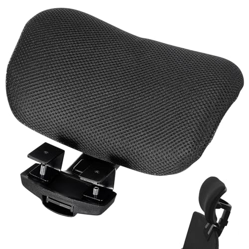 Baluue Cojín Cervical Ajustable para Silla de Oficina Reposacabezas Ergonómico con Malla Transpirable y Clip Reforzado Soporte Cómodo para Cabeza y Cuello Compatible con Sillas de