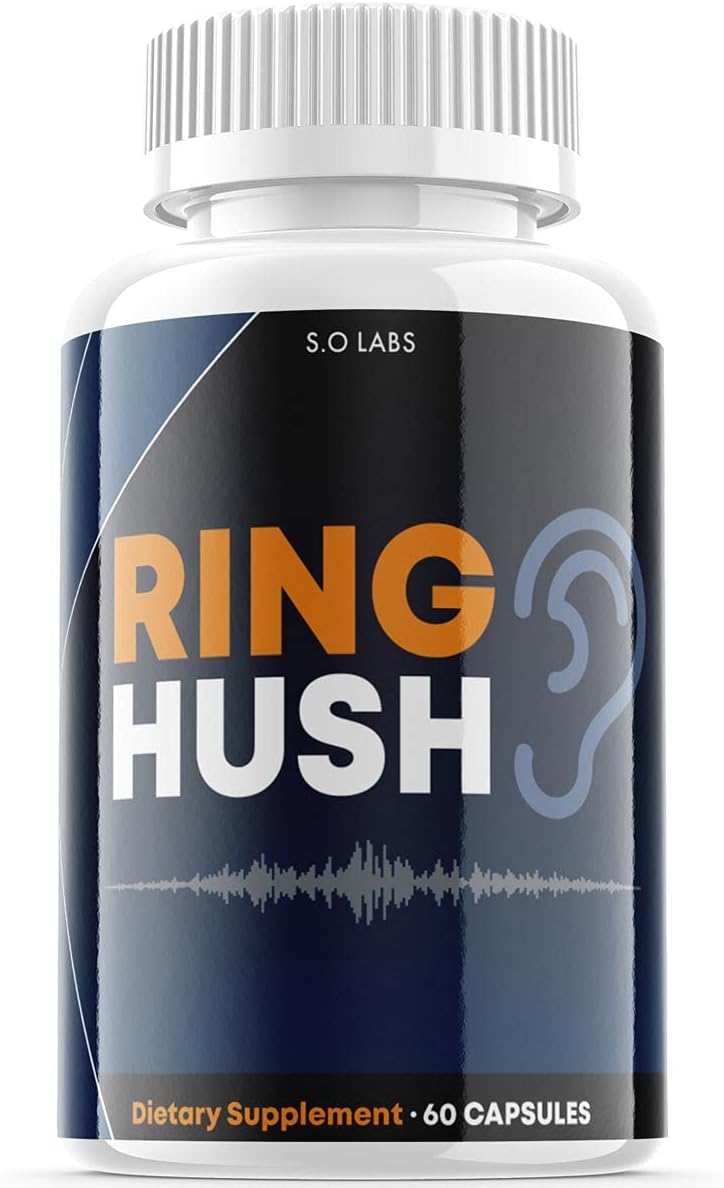 S.O Labs Ring Hush Pills for Tinnitus Supplement Ringhush Capsules for Hearing Ear Loss (1 Pack)