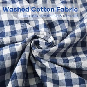 2 pack navy blue white plaid ruffle euro shams pillow covers 26×26 inches 100 cotton gingham checkered farmhouse shabby pillowcases for bedsofa 26×26 inches navy bluewhite plaid  urban country home decor