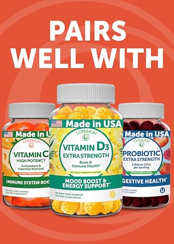 Lunakai USA Made Calcium Magnesium Zinc Gummies with Vitamin D3 & K2, 60ct | Delicious 5-in-1 Supplement for Daily Bone, Muscle & Immune Support for Women, Men & Kids - image 8