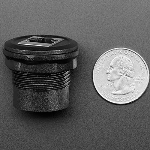 Image of RJ-45 Ethernet Round Panel Mount Adapter Plug 4130 by Adafruit