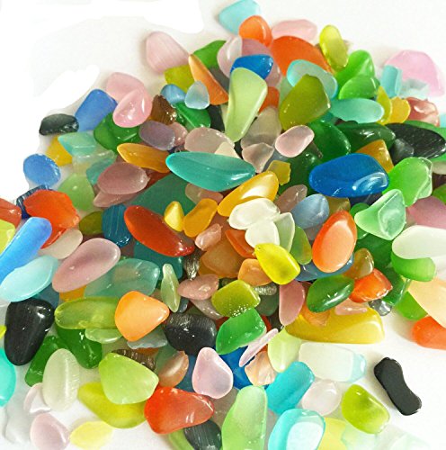 Govine Gravel, Aquarium Decorative Colorful Gravel Pebble Stones for Aquarium Fish Tank 300g/10oz