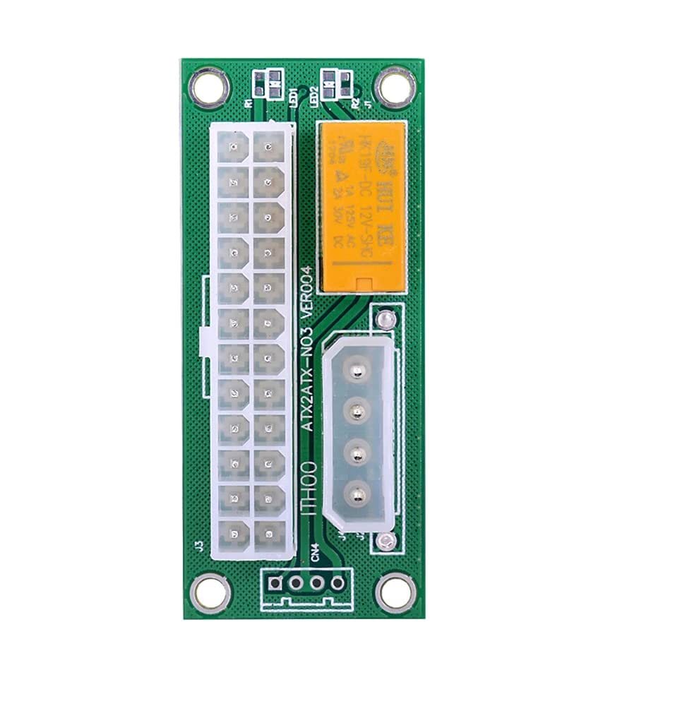 BUYFLUX Dual PSU Multiple Power Supply Adapter,Synchronous Power Board,Add 2PSU with Power LED to Molex 4 Pin Connector-Ethereum Mining Rig Dual Power Supply Connector for BTC/Bitcoin Mining
