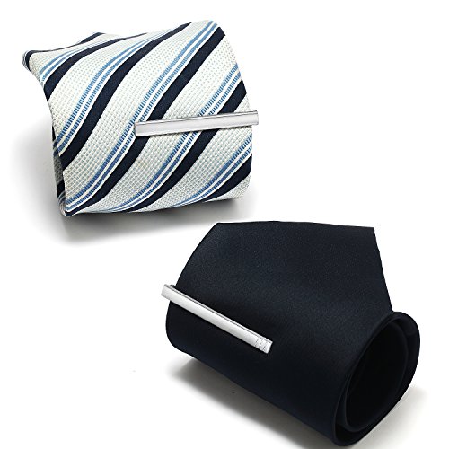 Fashion Tie Clip for Men - 4 Pieces of Silver Tone Tie Bar Set by AnotherKiss3