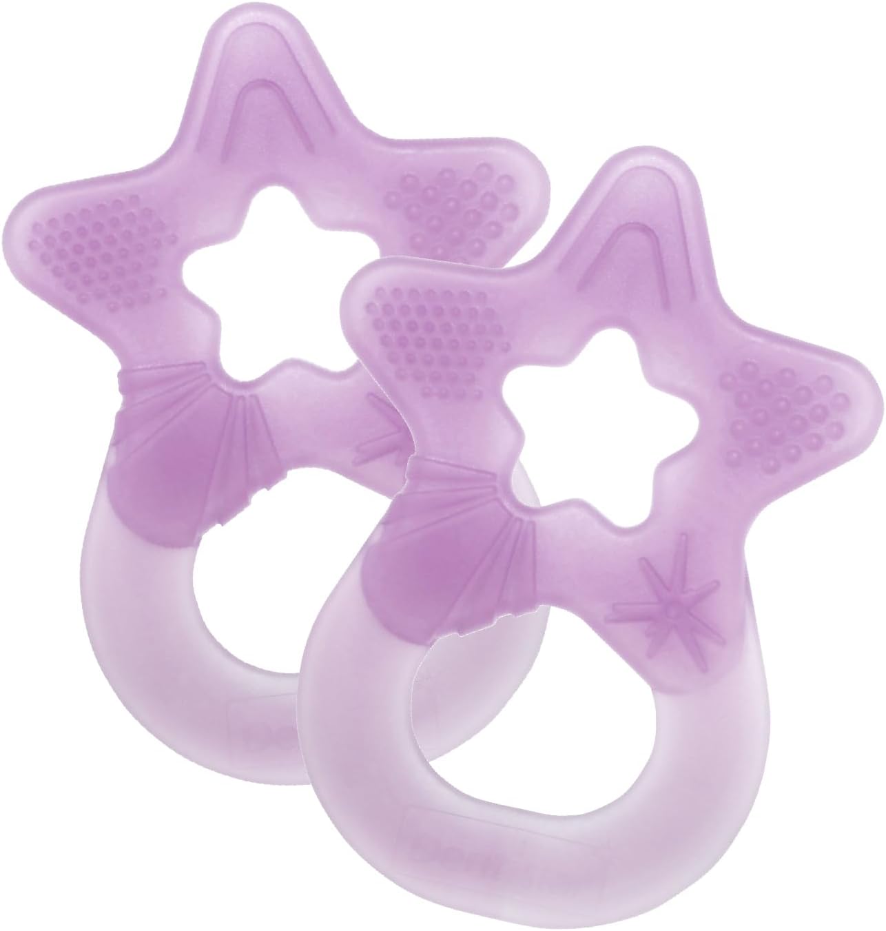 Star Teether Pack of 2, Teething Baby Toy for Infants Aged 3+ Months, Soft Silicone Baby Teething Ring for Tooth and Gum Pain Relief, Made in EU – Lilac