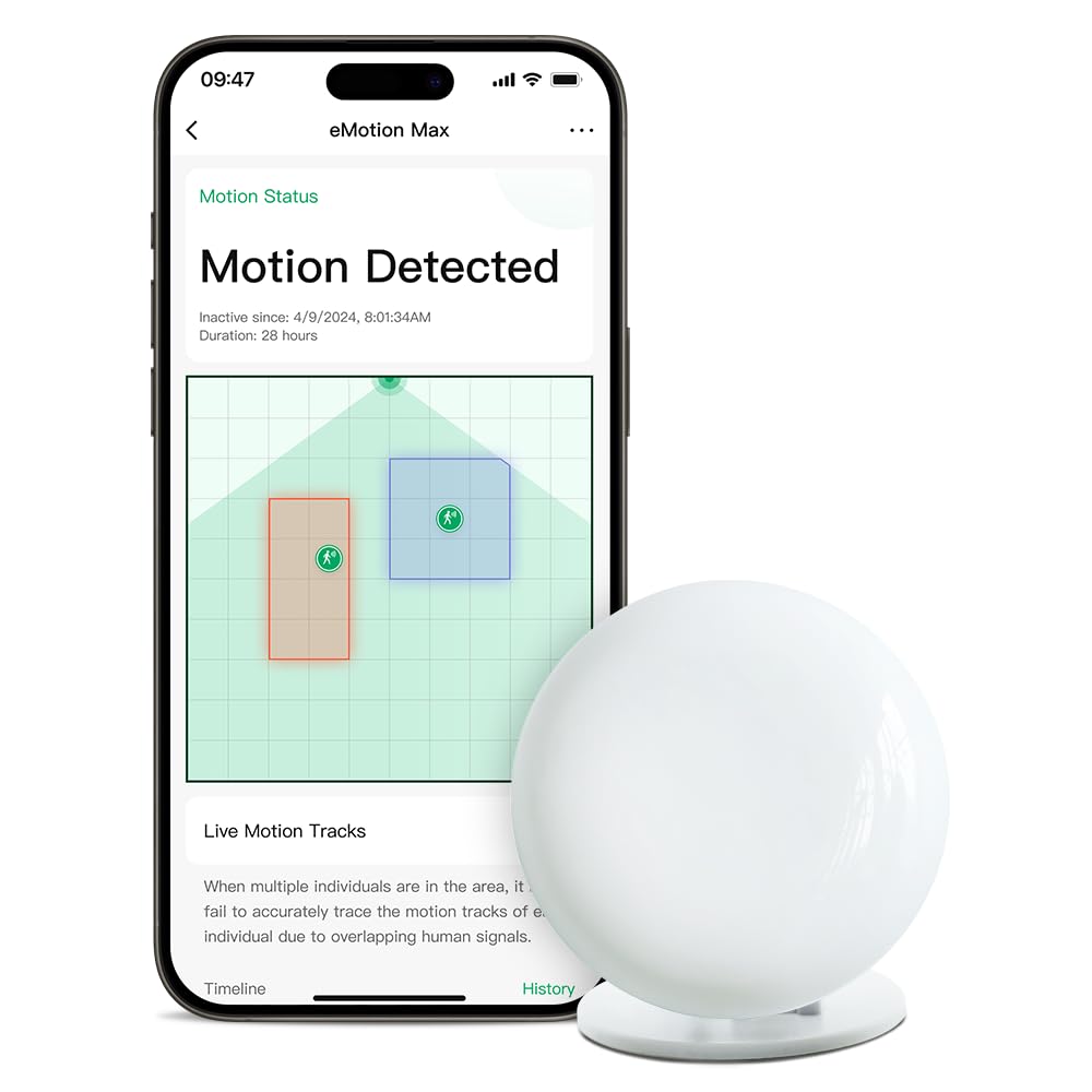 Emotion Max Presence Sensor, 60GHz mmWave Radar WiFi Smart Motion Sensor, IR Blaster, Light Sensor, Motion2MQTT Home Assistant, Compatible with Alexa and Google Home