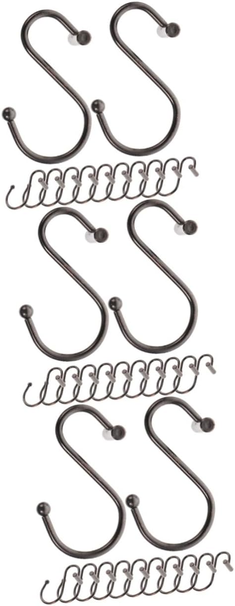 36pcs Sturdy Shower Curtain Hooks Sliding S-Shape Bathroom Rod Hooks and Lightweight for Shower and Window Curtains