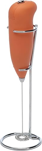Primula - Espumador de leche con soporte, batidor de mano, espumador de bebida, mini mezclador mezclador para café, Frappe, a prueba de balas,
