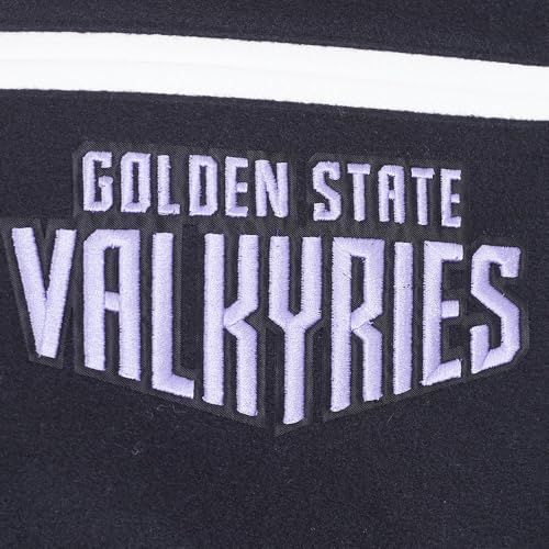 Pro Standard MENS WNBA GOLDEN STATE VALKYRIES CLASSIC CHENILLE VARSITY JACKET BLACK/WHITE M60030 L - Image 7