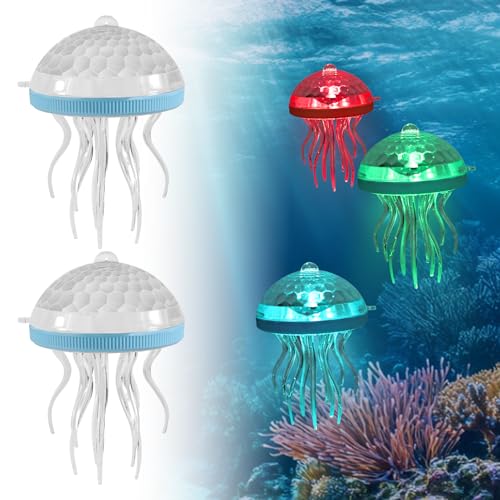 Solar Poolbeleuchtung Schwimmende - 7 RGB Farbwechsel LED Pool Licht | Jellyfish Solarlampe für Gartenpool, Teich und Außendekoration - Wasserdicht...