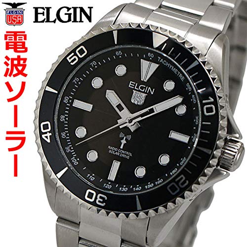 【国内正規品】エルジン ELGIN 電波ソーラーウォッチ 腕時計 10気圧防水 太陽電池 メンズ 男性用 ブラック文字盤 FK1427S-BP NEW 商品画像3