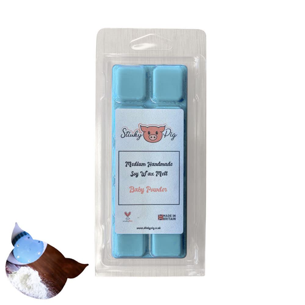 Medium Wax MELT Clamshell BAR - Snap Tart Handcrafted Soy Wax Vegan Long Lasting Highly Scented Handmade Wax Melts (Baby Powder)