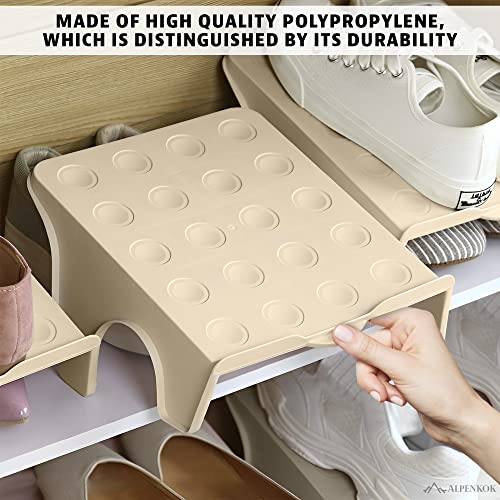 4Pcs Shoe Rack For Closet Space Saver - Alpenkok Plastic Shoe Organizer For Closet Shoe Rack Floor Shoe Shelf White Shoe Rack For Entryway - Garage Shoe Rack Organizer For Closet Shoe Shelf For Closet #TOP3