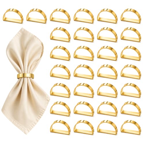 Yokuni 30 Stück Serviettenring Gold – Elegante Festliche Tischdekoration