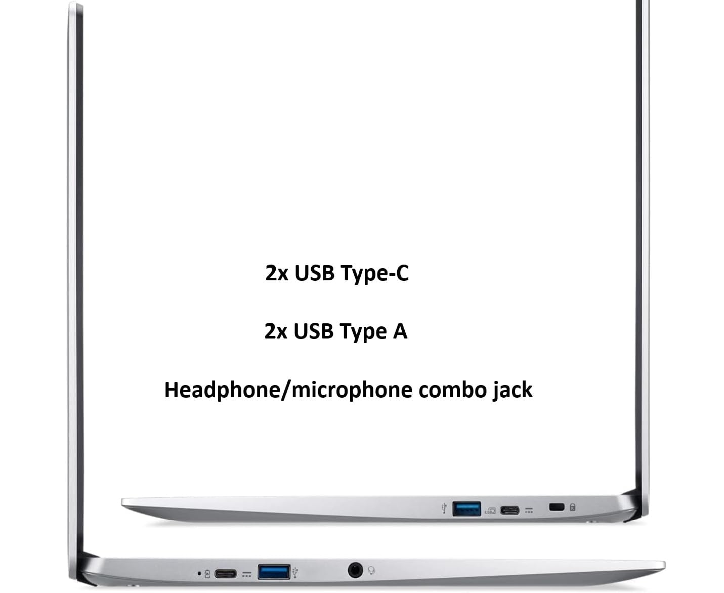 Acer Chromebook 315 Laptop (15.6" FHD, Intel Celeron N4500, 4GB RAM, 128GB Storage (64GB eMMC + 64GB SD Card) Home & Students, Long Battery Life, Digital KB, Wi-Fi, Webcam, IST Hub, Chrome OS, Silver