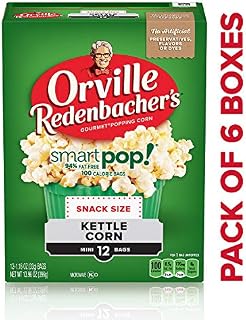 Orville Redenbacher's SmartPop! Kettle Corn Popcorn, 1.16 Ounce Single Serve Bag, 12-Count, Pack
