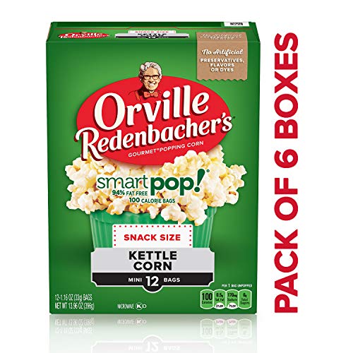 Orville Redenbacher's SmartPop! Kettle Corn Popcorn, 1.16 Ounce Single Serve Bag, 12-Count, Pack
