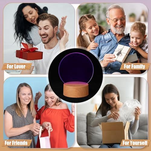 Cadeau de Noël base de lampe LED pour veilleuse 3D créative - 6