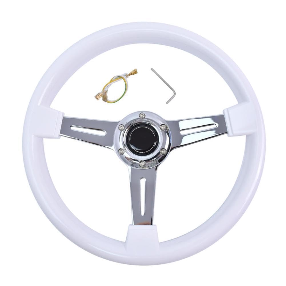 Volante standard in ABS bianco da 350 mm compatibile con veicoli da drift per sport motoristici