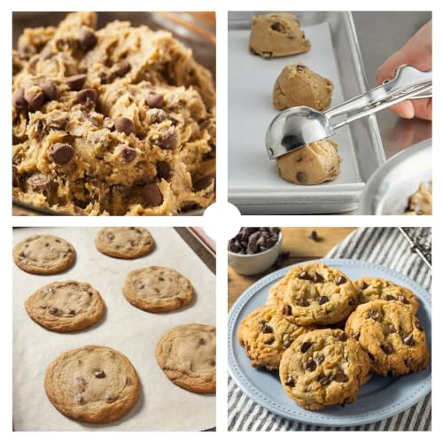 Image of Ice Cream Scoop, 3Pcs Cookie Scoop Set, Stainless Steel Cookie Scoops for Baking Set of 3, Cookie Scooper for Baking, Ice Cream Scooper with Trigger Release, Cookie Dough Scoop