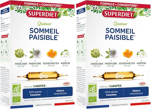 Solution Passiflore Aubépine SuperDiet pour endormissement difficile et nervosité