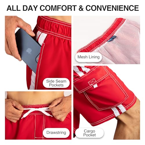 Image of Kanu Surf Men's Big Viper Extended Size Stripe Swim Trunk