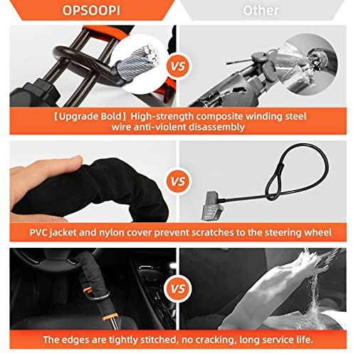 Opsoopi Steering Wheel Lock Seat Belt Lock, Car Club Steering Wheel Lock Anti-Theft Device, Car Theft Prevention Device Universal Fit For Truck Suv Van - Black #TOP2