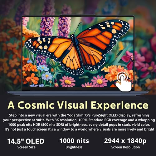 Image of Lenovo Yoga Slim 7X 14.5 3K OLED Touchscreen Copilot+ PC Laptop, Snapdragon X Elite X1E-78-100, 16GB LPDDR5X, 3TB Storage (2TB SSD+1TB Docking Station Set), Long Battery Life, Win 11 Pro, Blue
