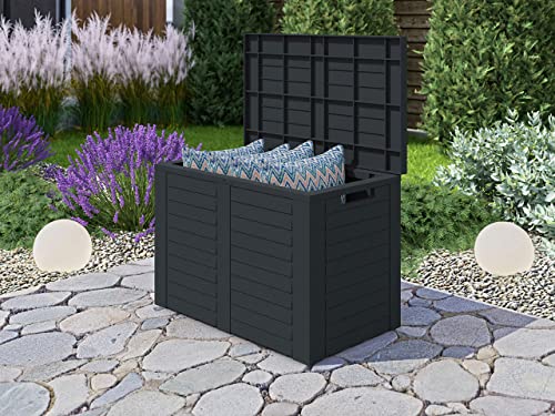 Mirjan24 Gartenbox mit Griffe Torkelo, 170 Liter, Traglast: 20 kg, Kissenbox, Auflagenbox, Gartentruhe, Stauraum für… – Bild 3