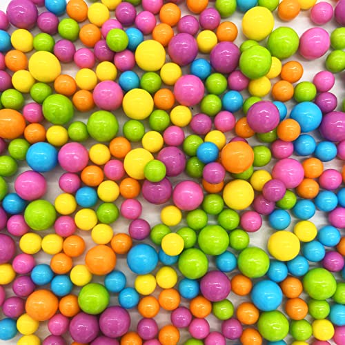 Weraru Edible Pinkycolor Pearl Sugar Sprinkles Candy Baking Edible Cake Decorations Cupcake Toppers Cookie Decorating Celebrations Wedding Shower Party Chirstmas Supplies 120g/ 4.2oz
