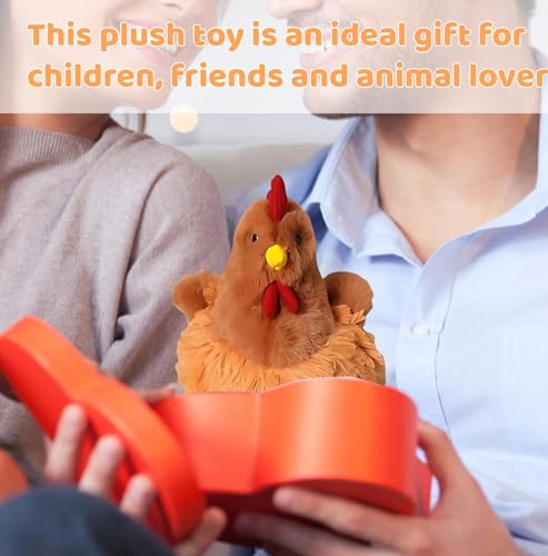 DvBCNMe Huhn Kuscheltier, 22 cm Weiche Plush Kuscheltier Huhn, Simulation Tier HüHnchen Haustiere, Realistische Wilde HüHnchen Plush Spielzeug, Spiele FüR Jungen Und MäDchen Und Ostergeschenke